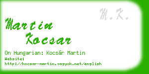 martin kocsar business card