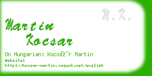 martin kocsar business card